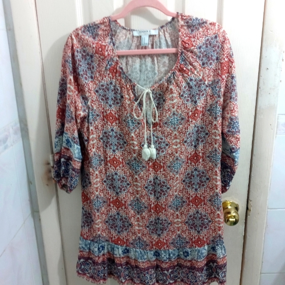 Forever 21 Shift Geometric Pattern Mini Dress Size Medium